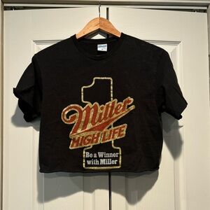 Women’s Miller High Life Graphic Cropped Top T-Shirt, Size: XS